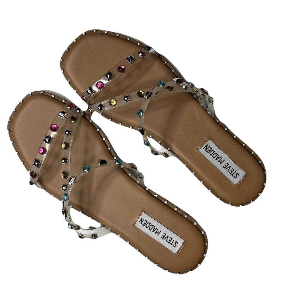 Steve Madden Jeweled‎ Studded Strappy Sandals Size 7.5